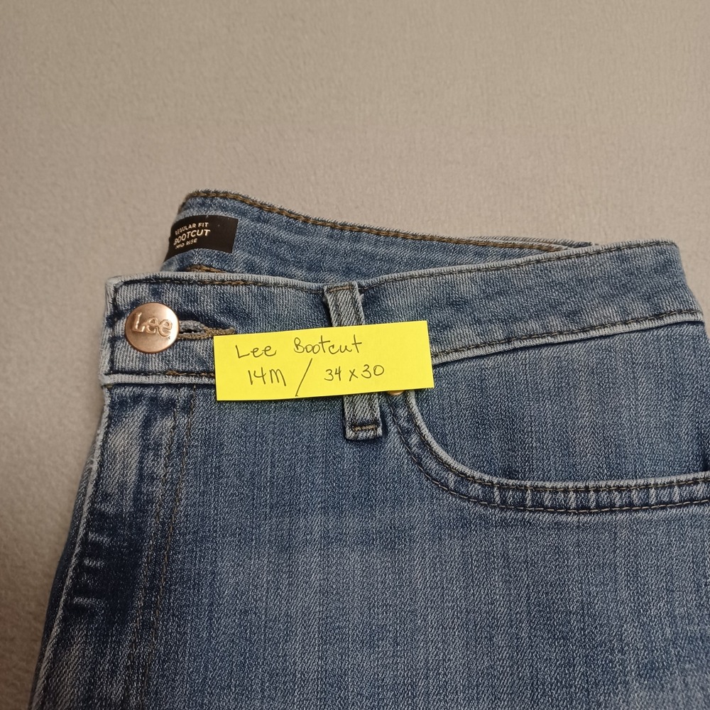 Lee Jeans Womens 14M Blue Regular Fit Bootcut Mid Rise Stretch Denim 103522567 - Picture 13 of 13